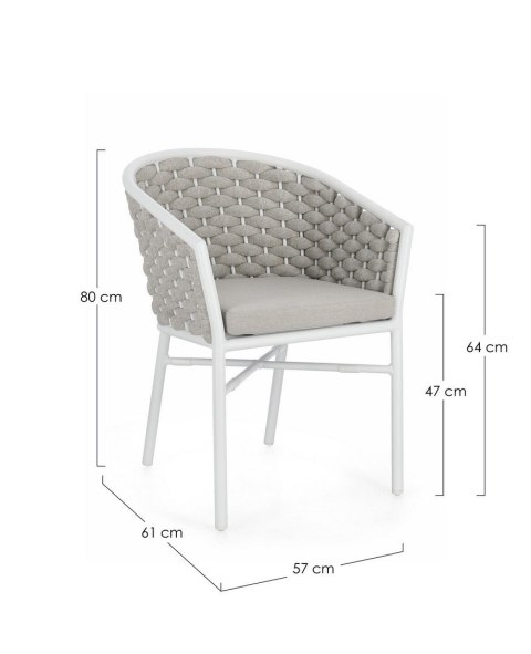 BIZZOTTO krzesło ogrodowe MARGALIDA białe / szare