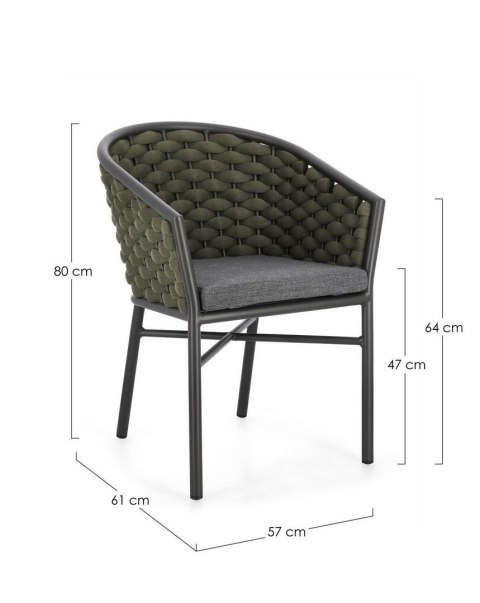 Bizzotto BIZZOTTO krzesło ogrodowe MARGALIDA szare / zielone