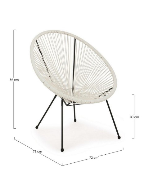 BIZZOTTO krzesło ogrodowe PARKER białe