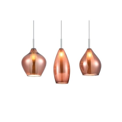 AZZARDO AZZARDO lampa wisząca AMBER MILANO 3 miedziana