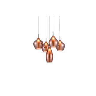 AZZARDO AZZARDO lampa wisząca AMBER MILANO 5 miedziana