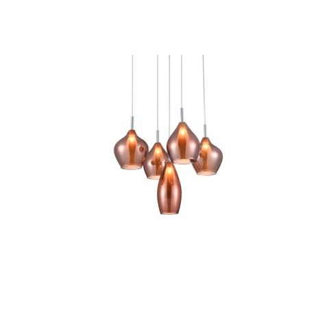 AZZARDO AZZARDO lampa wisząca AMBER MILANO 5 miedziana