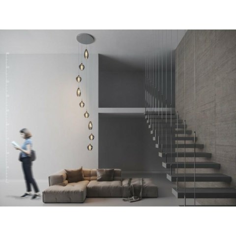 AZZARDO AZZARDO lampa wisząca AMBER MILANO 9 miedziana