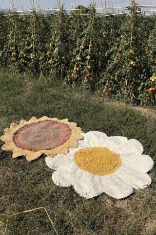 Dywan bawełniany dla dzieci Biała Stokrotka 120 cm do prania w pralce - Lorena Canals