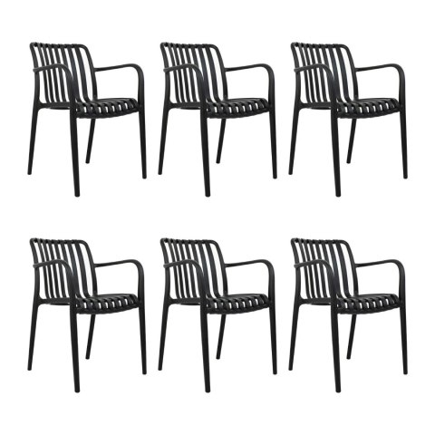 Modesto Design MODESTO zestaw 6 krzeseł STRIPS ARM czarny