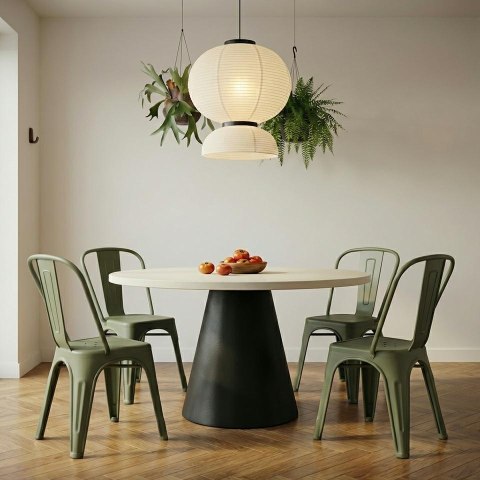 King Home Zestaw 4 Krzeseł TOWER PARIS PP UV ciemnozielone