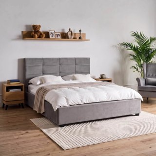 Łóżko 160x200 TINGA Welurowe Ciemnoszare
