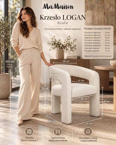 MaMaison MaMaison krzesło LOGAN białe