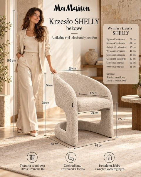 MaMaison MaMaison krzesło SHELLY beżowe / taupe