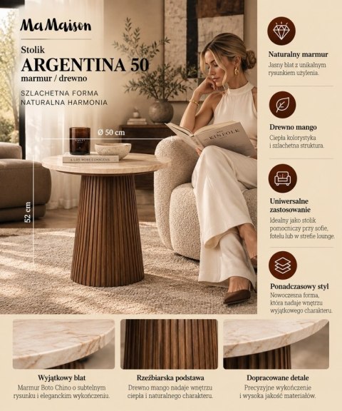 MaMaison MaMaison stolik ARGENTINA 50 marmur / drewno