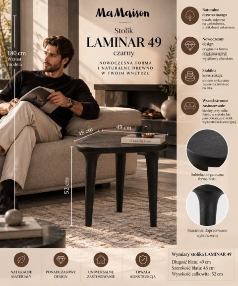 MaMaison MaMaison stolik LAMINAR 49 czarny / drewno