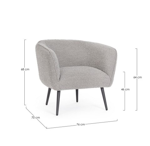 BIZZOTTO fotel AVRIL szary