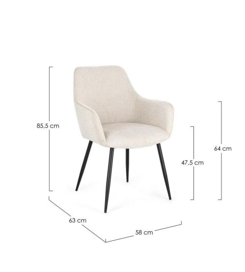 Bizzotto BIZZOTTO krzesło CORA ARM czarny / beżowy