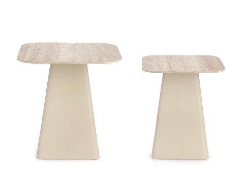 Bizzotto BIZZOTTO zestaw stolików kawowych HARDY SQ beżowy