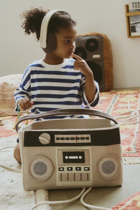 Bawełniany kosz do przechowywania i zabawy Boombox Radio Lorena Canals