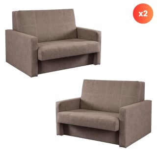 Zestaw 2x Fotel Do Spania Dwuosobowy MILAN 2 Beżowy