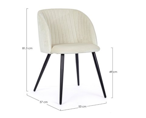 BIZZOTTO krzesło QUEEN VELVET białe