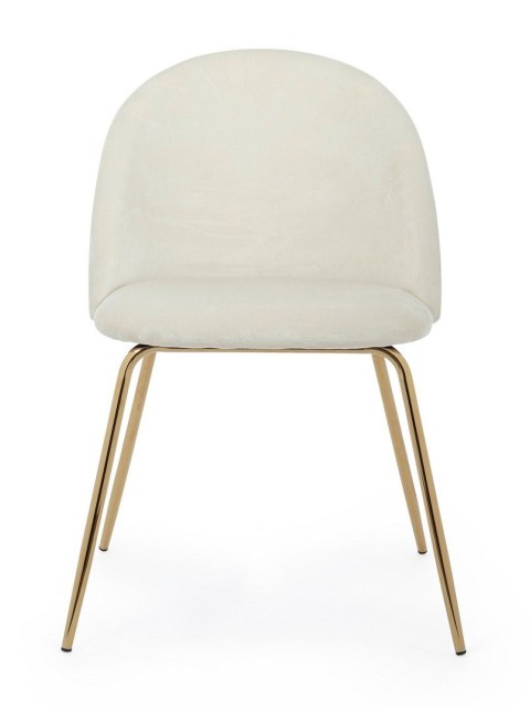 BIZZOTTO krzesło TANYA VELVET białe