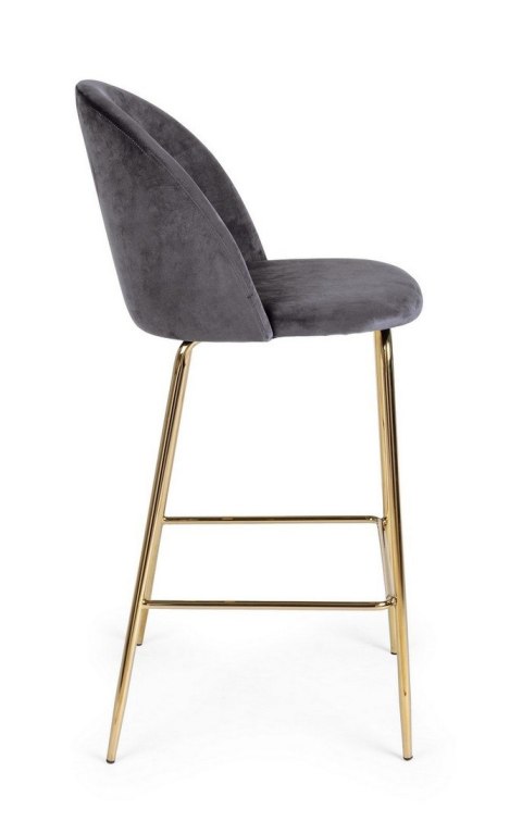 BIZZOTTO krzesło barowe CARRY VELVET szare