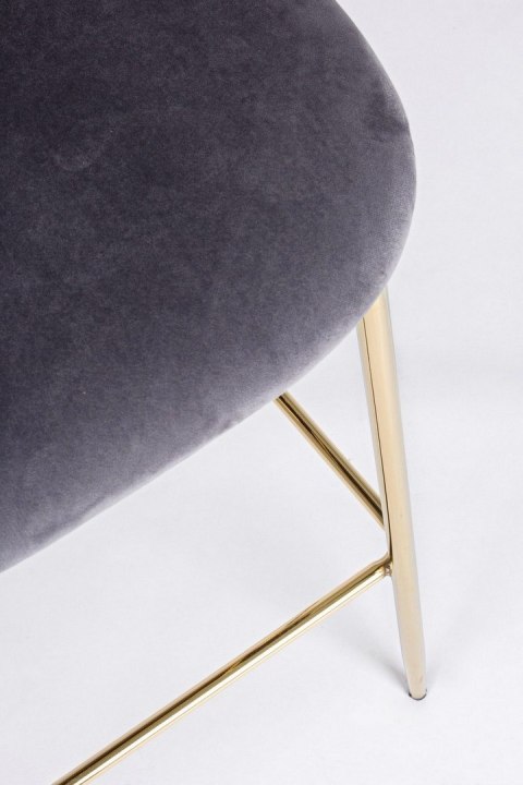 BIZZOTTO krzesło barowe CARRY VELVET szare
