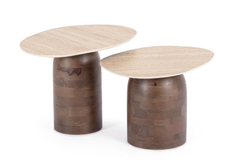 Bizzotto BIZZOTTO zestaw stolików YANISHA brązowy