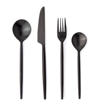 BIZZOTTO zestaw sztućców BRONTE SATIN BLACK 16 szt.