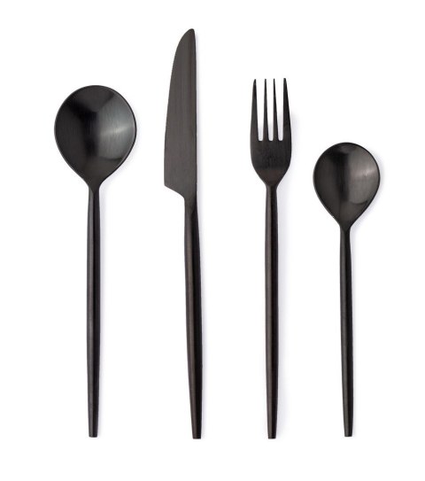 Bizzotto BIZZOTTO zestaw sztućców BRONTE SATIN BLACK 16 szt.