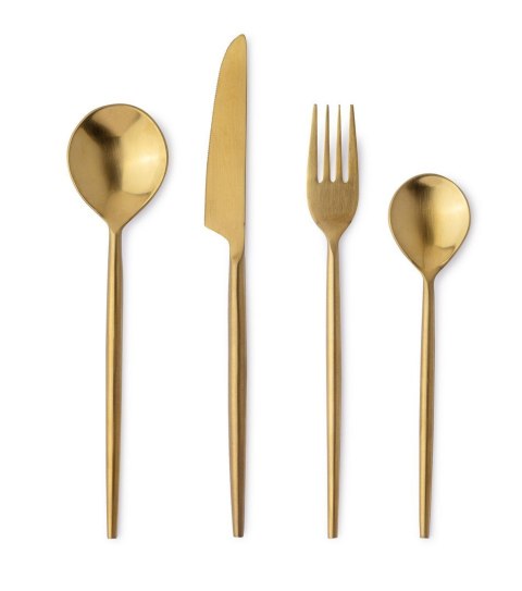 Bizzotto BIZZOTTO zestaw sztućców BRONTE SATIN GOLD 16 szt.