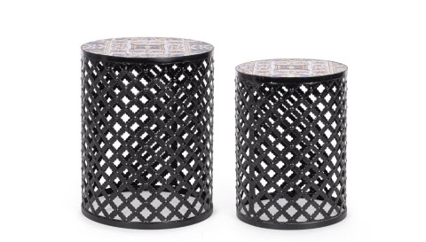 Bizzotto BIZZOTTO zestaw stolików kawowych MYKONOS czarny