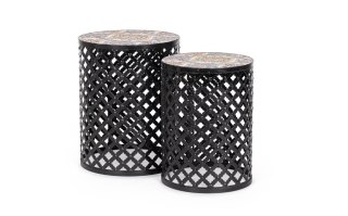 Bizzotto BIZZOTTO zestaw stolików kawowych SANTORINI czarny