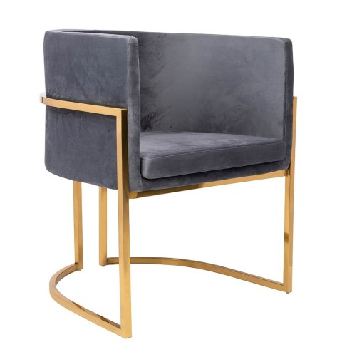 Fotel CHLOE VELVET ciemny szary - metal, welur