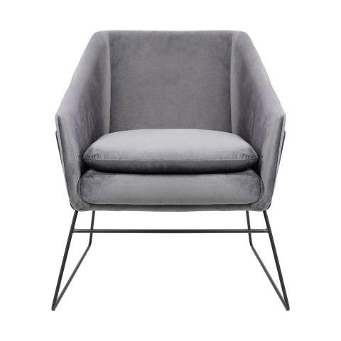 Fotel EMMA VELVET ciemny szary welur - podstawa czarna