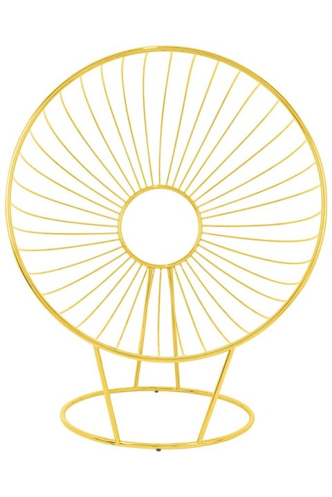 Fotel GABBIA STAND z podnóżkiem złoty - welur, stal