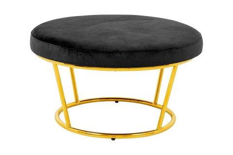 Fotel GABBIA STAND z podnóżkiem złoty - welur, stal