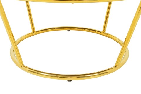 Fotel GABBIA STAND z podnóżkiem złoty - welur, stal