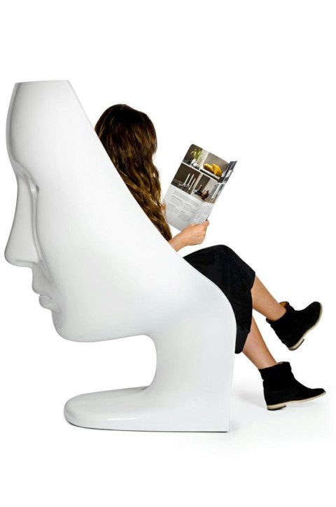 King Home Fotel NEMO FACE CHAIR biały - włókno szklane