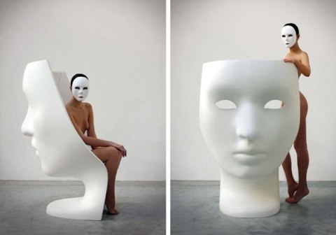 King Home Fotel NEMO FACE CHAIR biały - włókno szklane