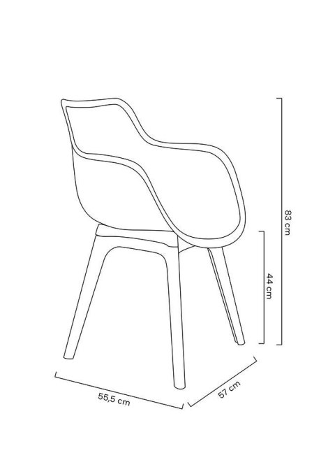 King Home Krzesło LANDI czarne - polipropylen