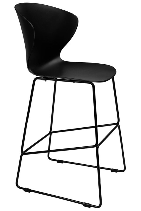 King Home Krzesło barowe ALI czarny - polipropylen, metal