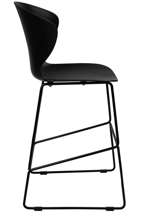 King Home Krzesło barowe ALI czarny - polipropylen, metal