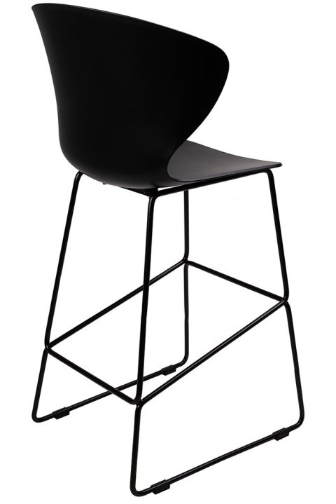 King Home Krzesło barowe ALI czarny - polipropylen, metal