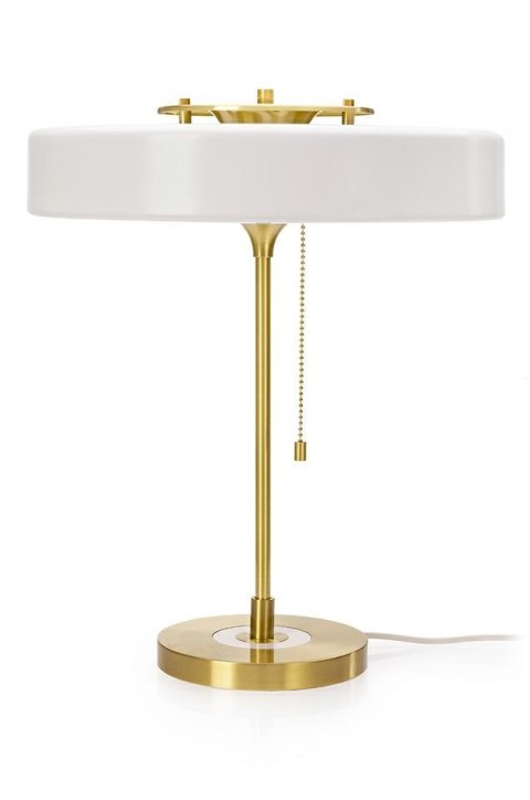 KING HOME Lampa biurkowa ARTE biało-złota - aluminium, szkło