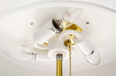 KING HOME Lampa biurkowa ARTE biało-złota - aluminium, szkło