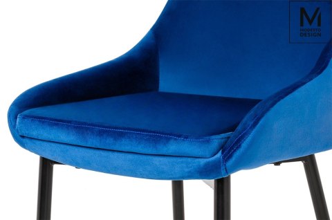 MODESTO krzesło CLOVER ciemny niebieski - welur, metal