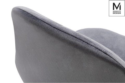 MODESTO krzesło LUCY szare - welur, metal