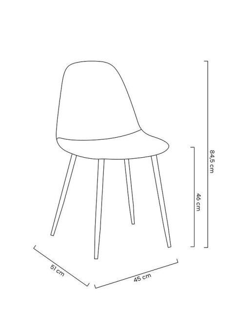 MODESTO krzesło LUCY szare - welur, metal