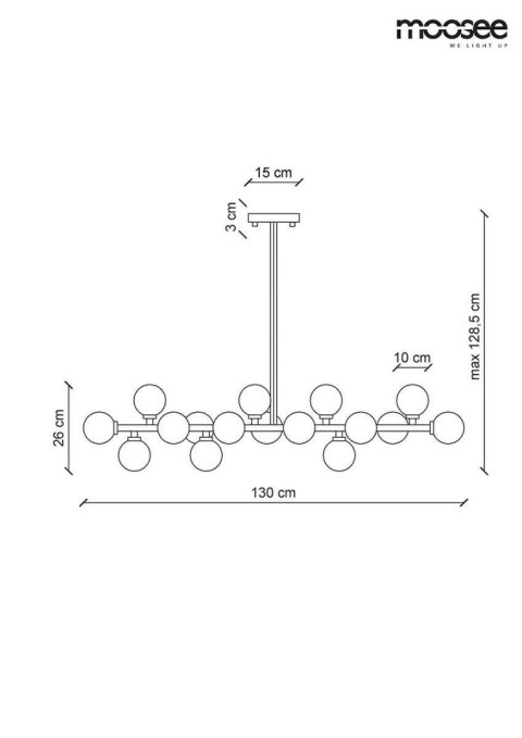 Moosee MOOSEE lampa wisząca COSMO LEVEL M - czarna, złota