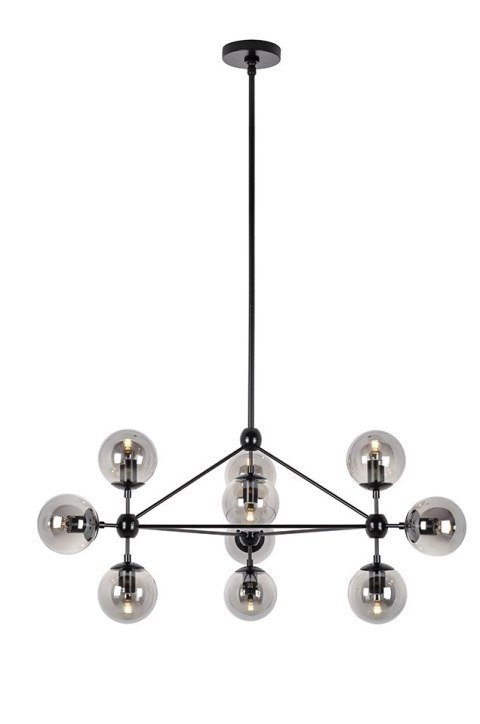 Moosee MOOSEE lampa wisząca PLANETARIO 10 czarna - klosze dymione