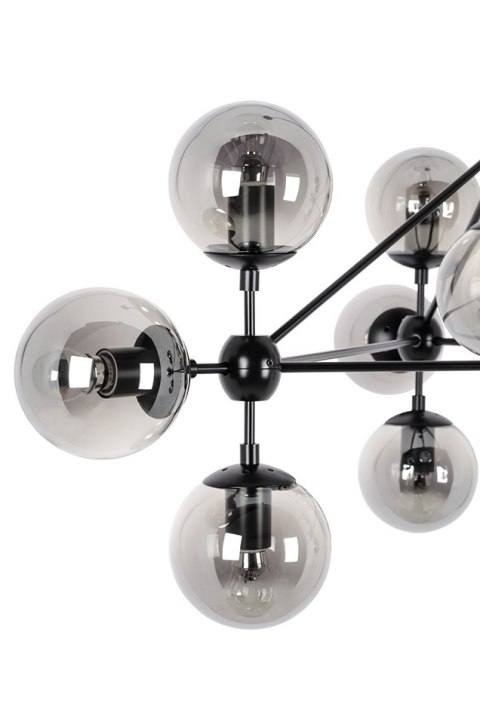 Moosee MOOSEE lampa wisząca PLANETARIO 10 czarna - klosze dymione