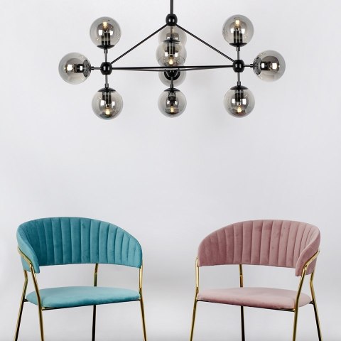 Moosee MOOSEE lampa wisząca PLANETARIO 10 czarna - klosze dymione